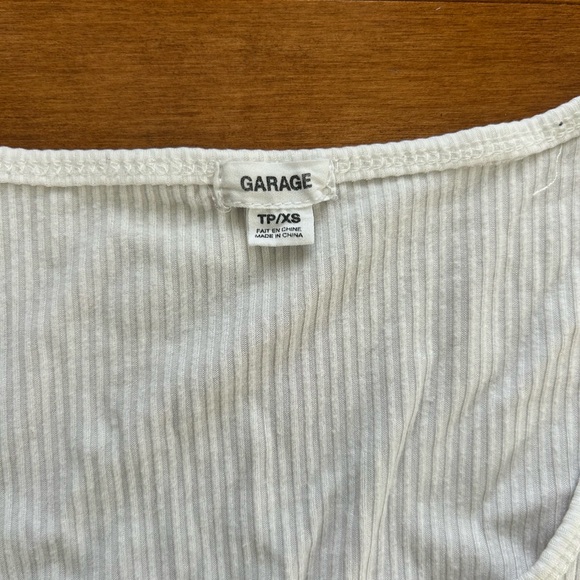 White Ribbed Long Sleeve Top - Picture 2 of 2